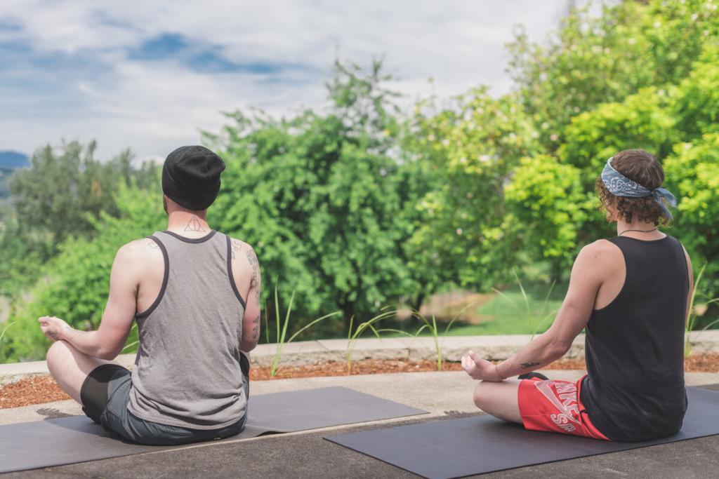 Peers meditating together