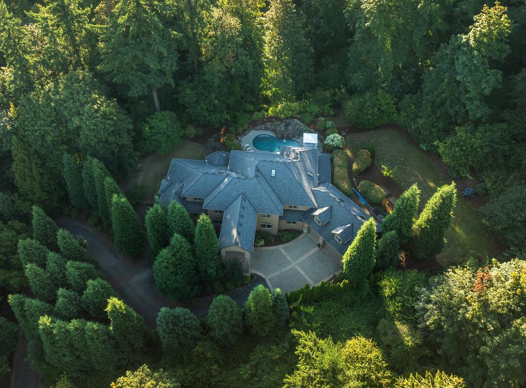 sober living house areal view